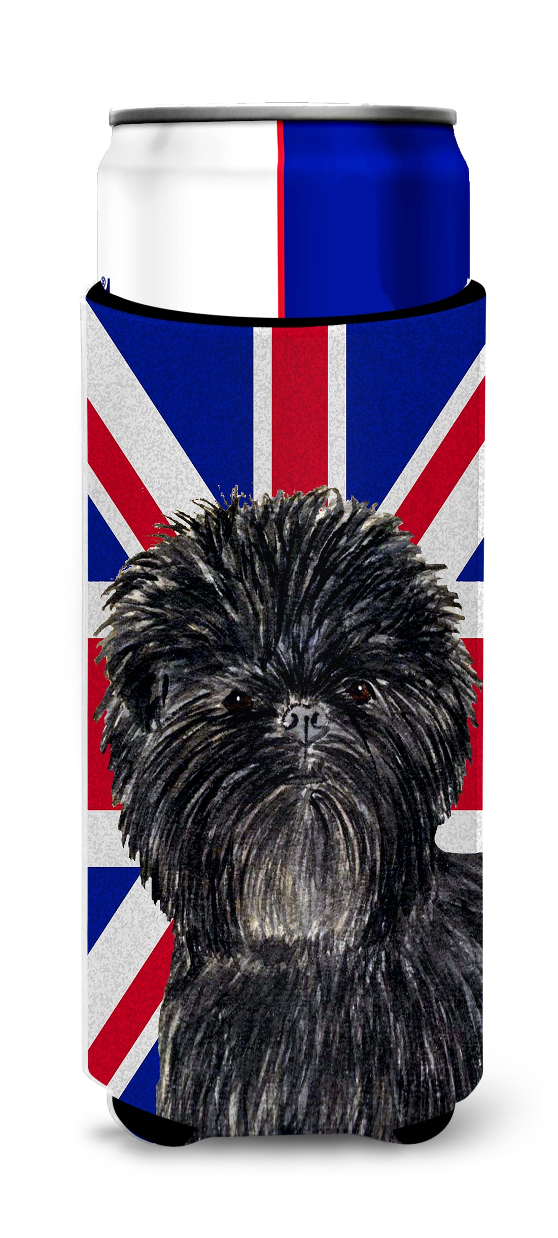 Affenpinscher with English Union Jack British Flag Ultra Beverage Insulators for slim cans SS4953MUK