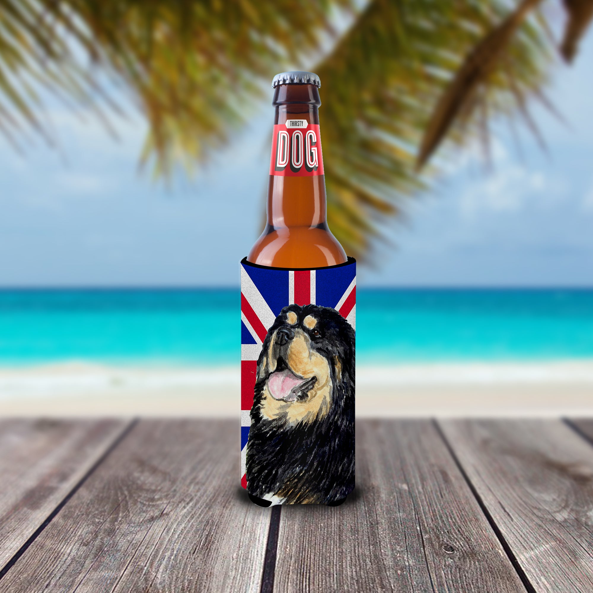 Tibetan Spaniel with English Union Jack British Flag Ultra Beverage Insulators for slim cans SS4954MUK