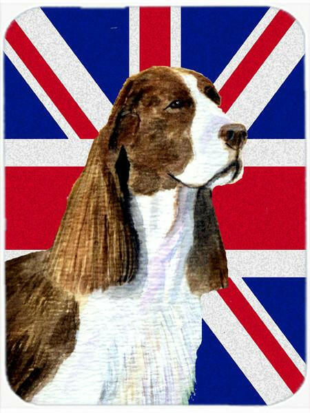 Springer Spaniel with English Union Jack British Flag Glass Cutting Board Large Size SS4955LCB by Caroline&#39;s Treasures