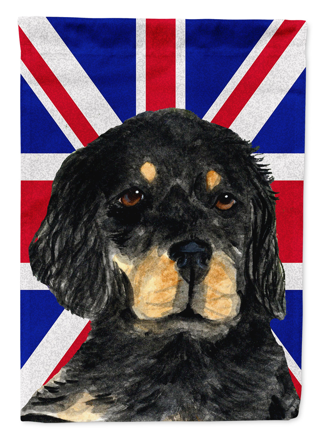Gordon Setter with English Union Jack British Flag Flag Canvas House Size SS4957CHF  the-store.com.