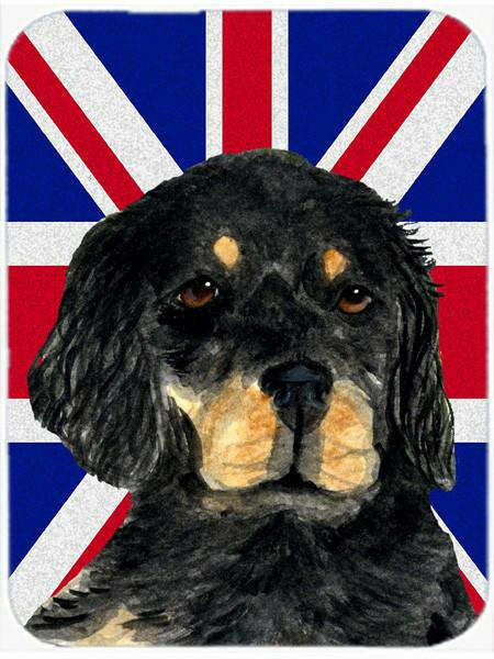 Caroline's Treasures Gordon Setter with English Union Jack British Flag Glass Cutting Boards – Durable, Decorative Kitchen Art Large Size SS4957LCB
