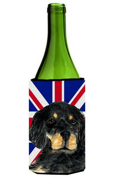 Gordon Setter with English Union Jack British Flag Wine Bottle Beverage Insulator Hugger SS4957LITERK by Caroline&#39;s Treasures