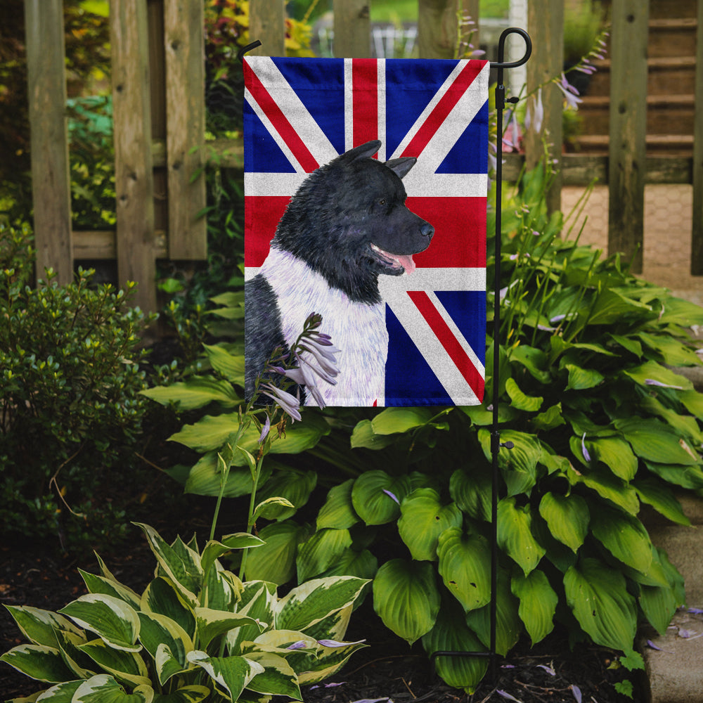 Caroline's Treasures Akita with English Union Jack British Flag Garden Flag - Outdoor Decorative Yard Flag