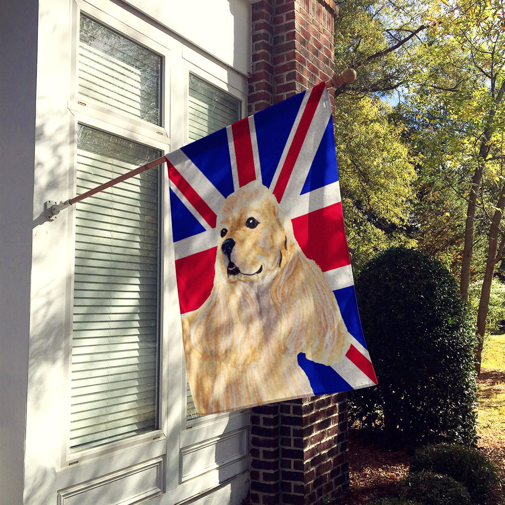 Cocker Spaniel Buff with English Union Jack British Flag Flag Canvas House Size SS4964CHF  the-store.com.