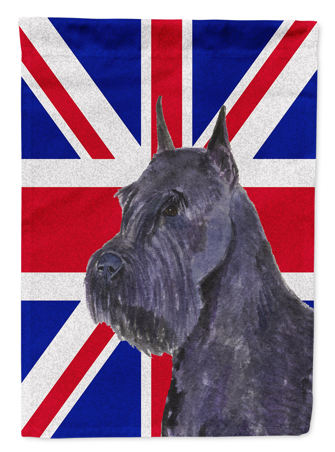 Schnauzer with English Union Jack British Flag Flag Canvas House Size SS4965CHF  the-store.com.