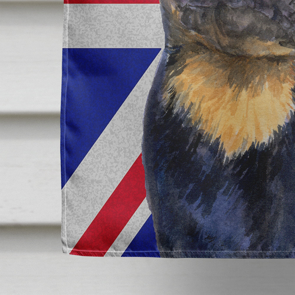 Rottweiler with English Union Jack British Flag Flag Canvas House Size SS4966CHF