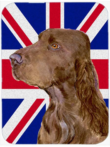 Field Spaniel with English Union Jack British Flag Glass Cutting Board Large Size SS4967LCB by Caroline&#39;s Treasures