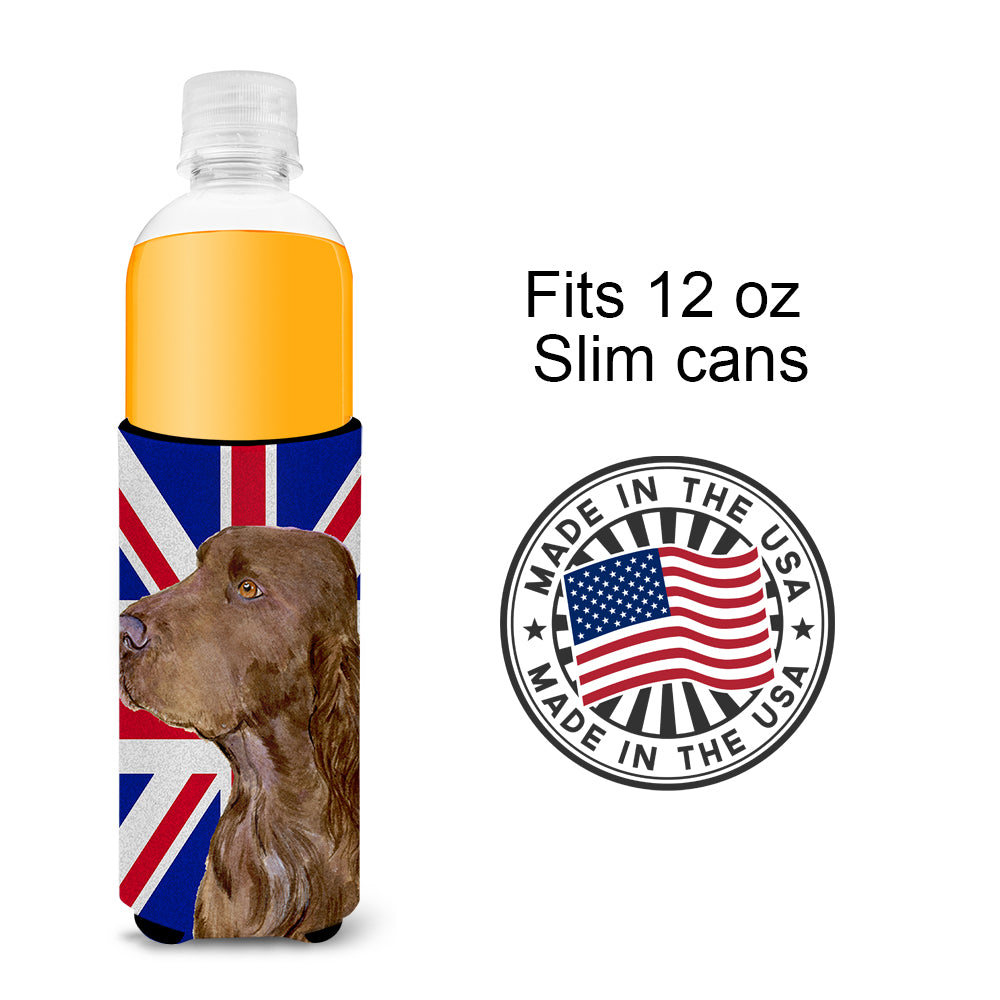 Field Spaniel with English Union Jack British Flag Ultra Beverage Insulators for slim cans SS4967MUK.