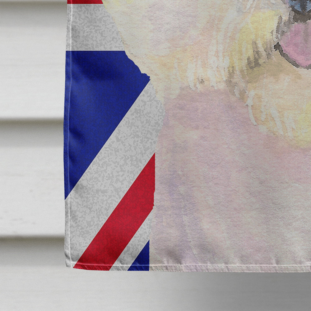 Bichon Frise with English Union Jack British Flag Flag Canvas House Size SS4968CHF