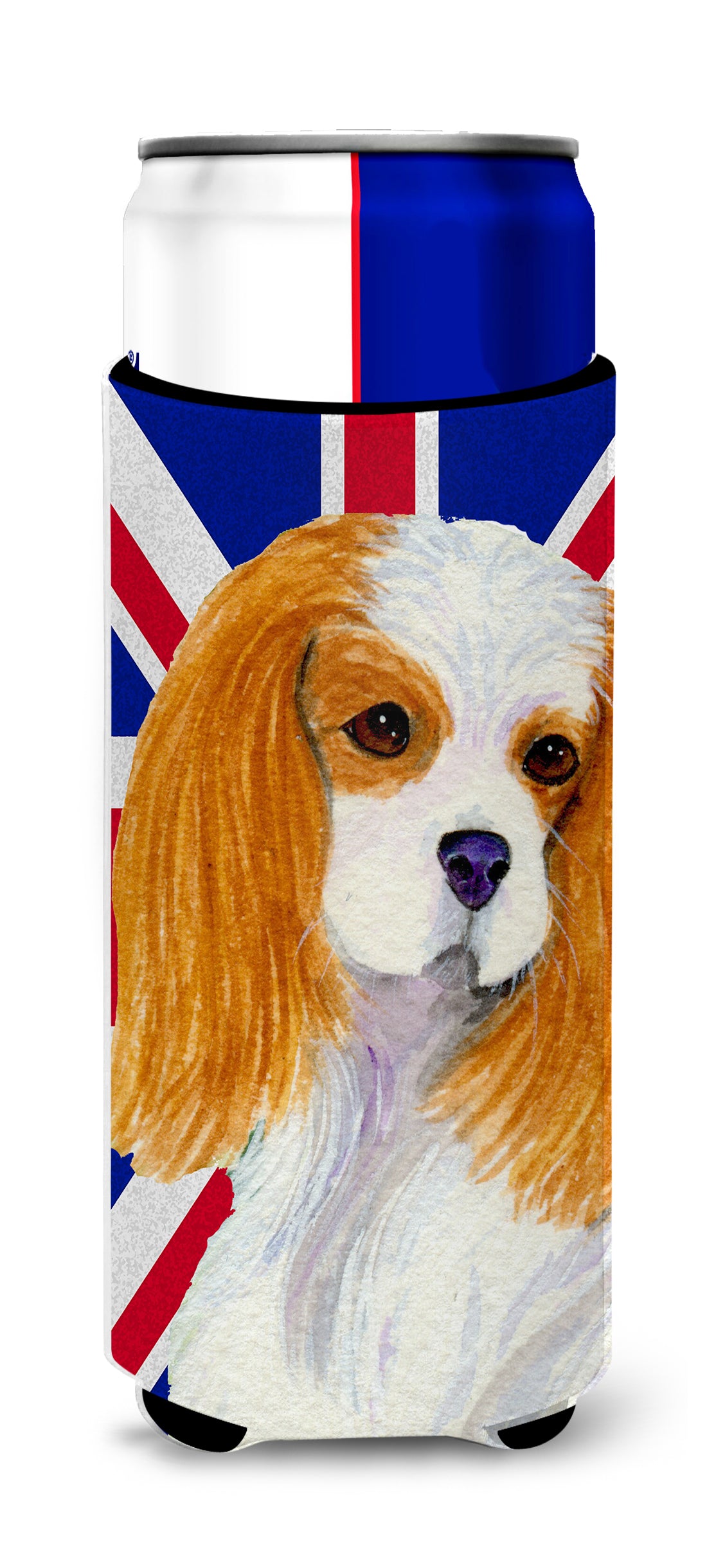 Cavalier Spaniel with English Union Jack British Flag Ultra Beverage Insulators for slim cans SS4969MUK