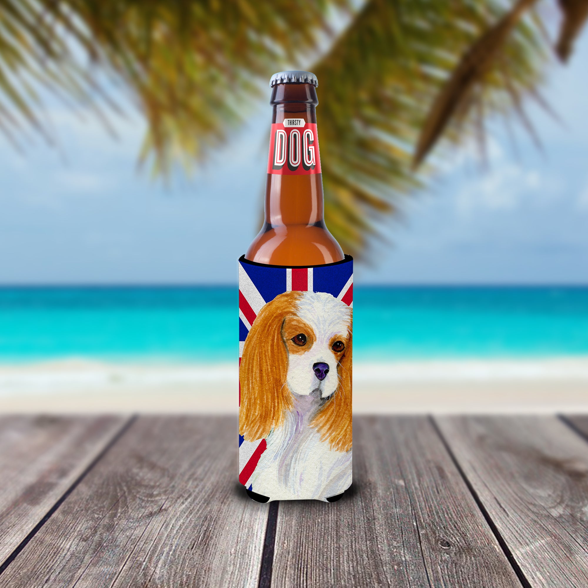 Cavalier Spaniel with English Union Jack British Flag Ultra Beverage Insulators for slim cans SS4969MUK
