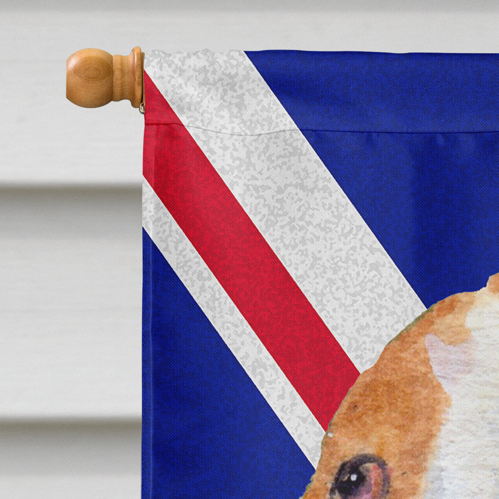 Basset Hound with English Union Jack British Flag Flag Canvas House Size SS4970CHF  the-store.com.