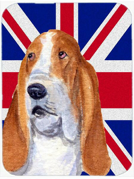 Basset Hound with English Union Jack British Flag Mouse Pad, Hot Pad or Trivet SS4970MP by Caroline's Treasures