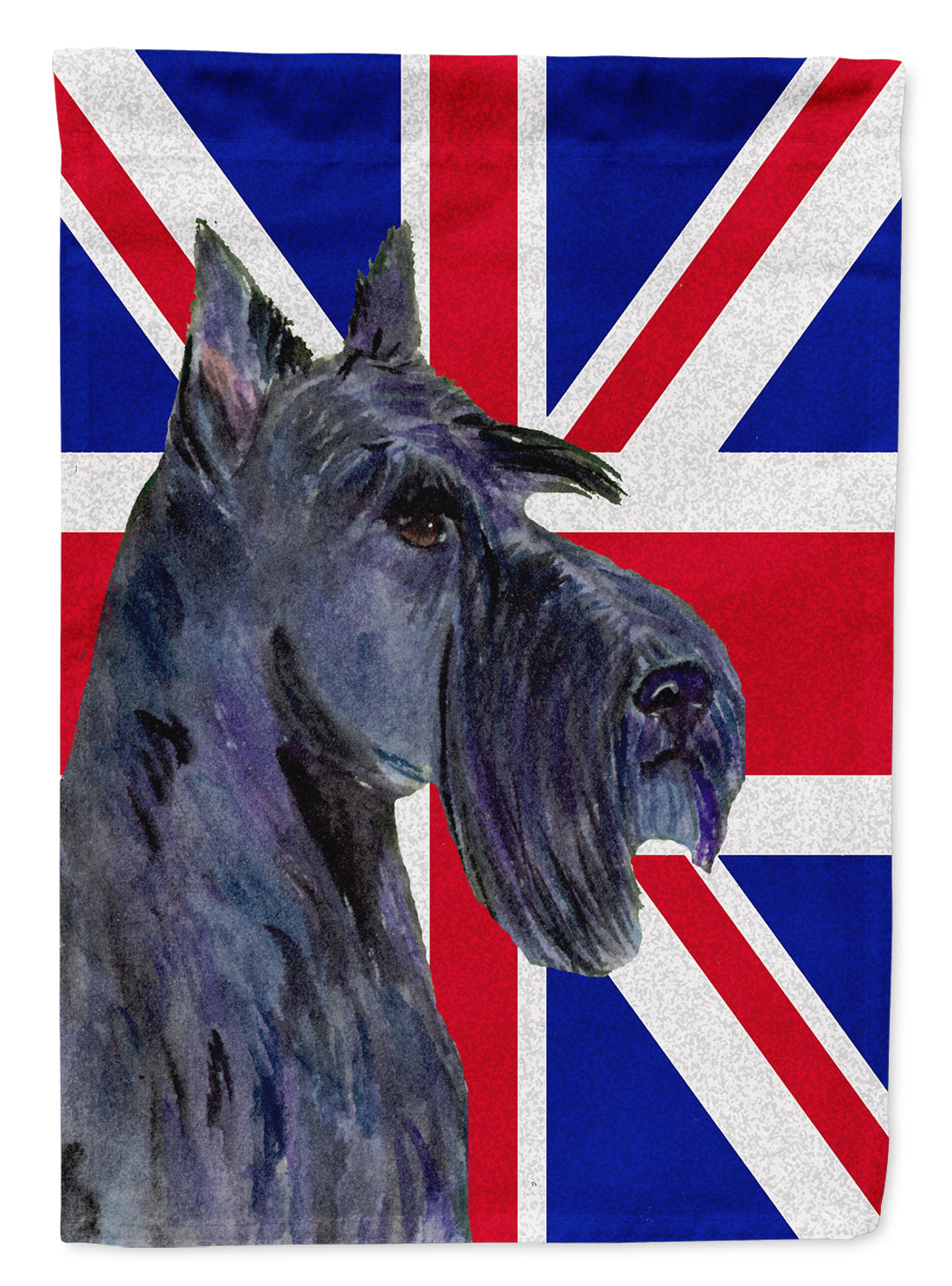 Scottish Terrier with English Union Jack British Flag Flag Canvas House Size SS4971CHF