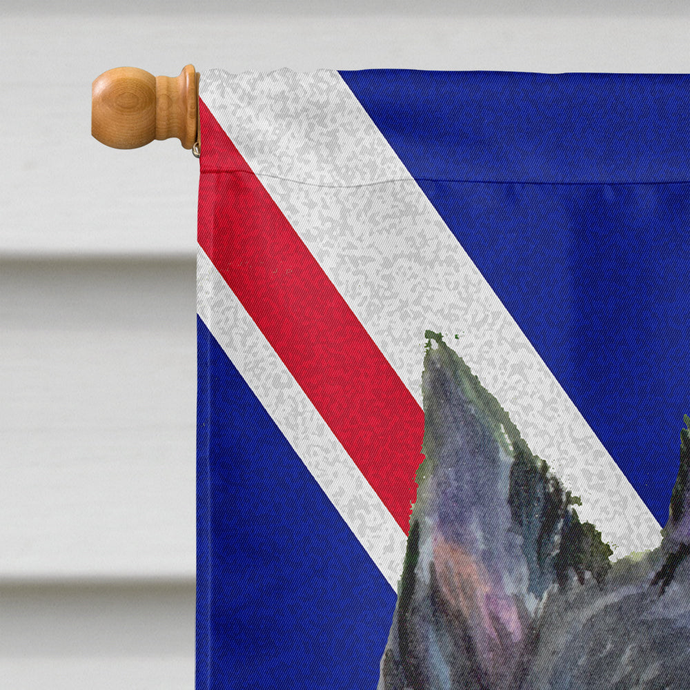 Scottish Terrier with English Union Jack British Flag Flag Canvas House Size SS4971CHF  the-store.com.