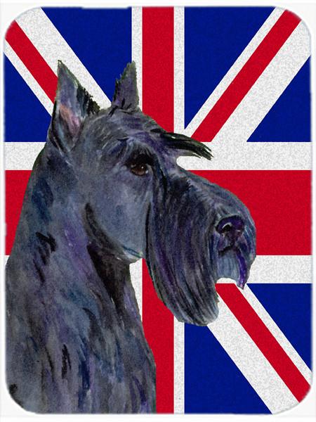 Scottish Terrier with English Union Jack British Flag Glass Cutting Board Large Size SS4971LCB by Caroline's Treasures
