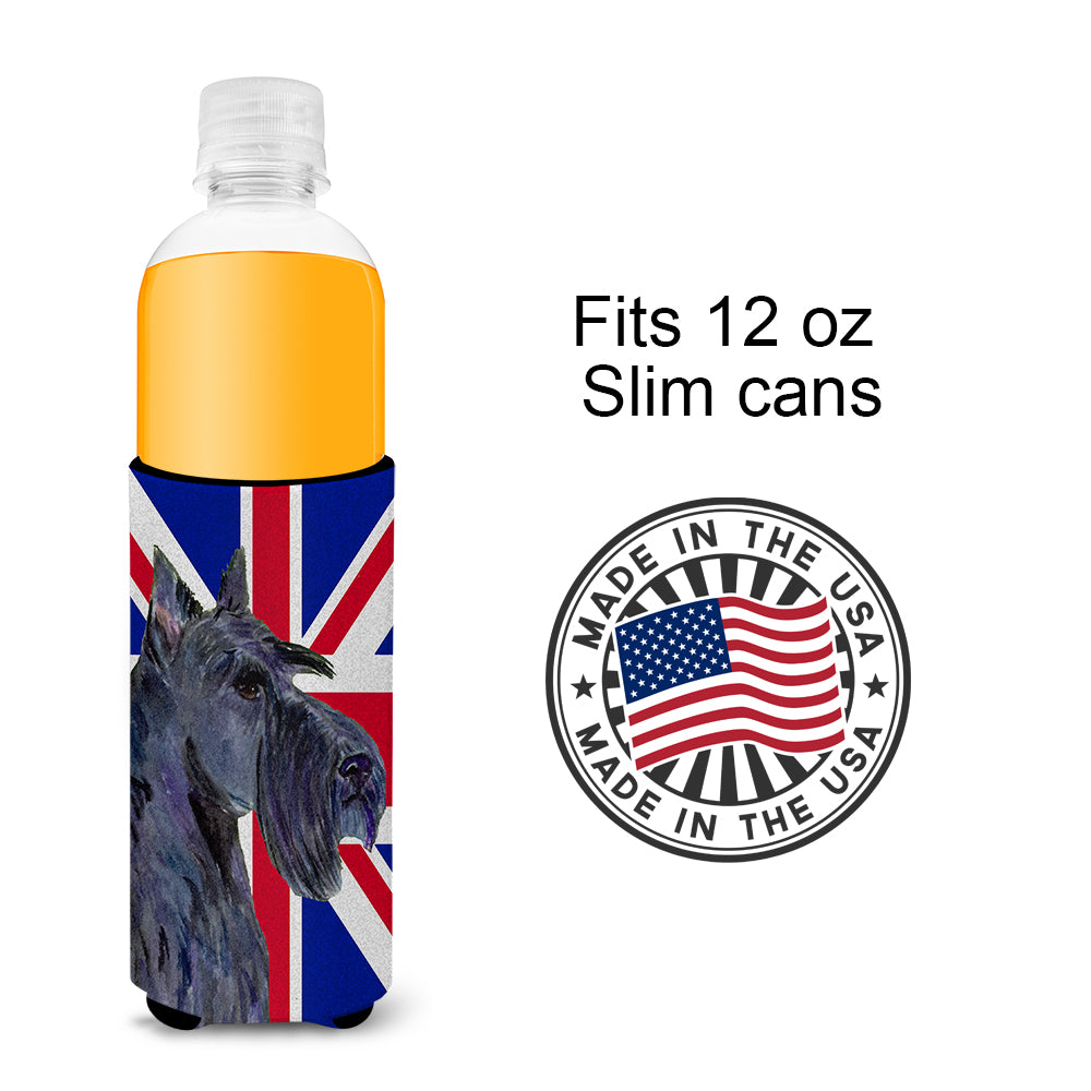 Scottish Terrier with English Union Jack British Flag Ultra Beverage Insulators for slim cans SS4971MUK