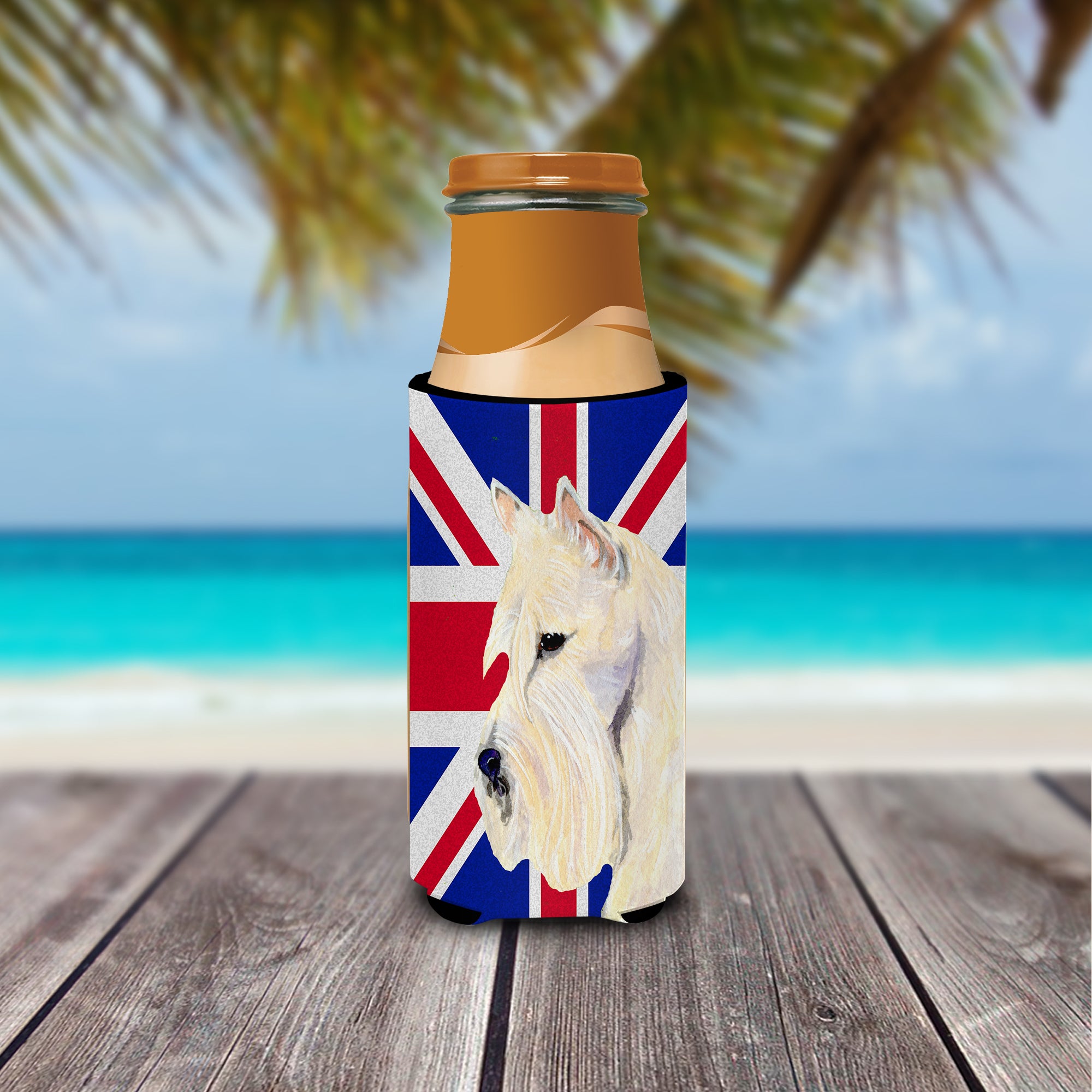 Scottish Terrier Wheaten with English Union Jack British Flag Ultra Beverage Insulators for slim cans SS4972MUK.