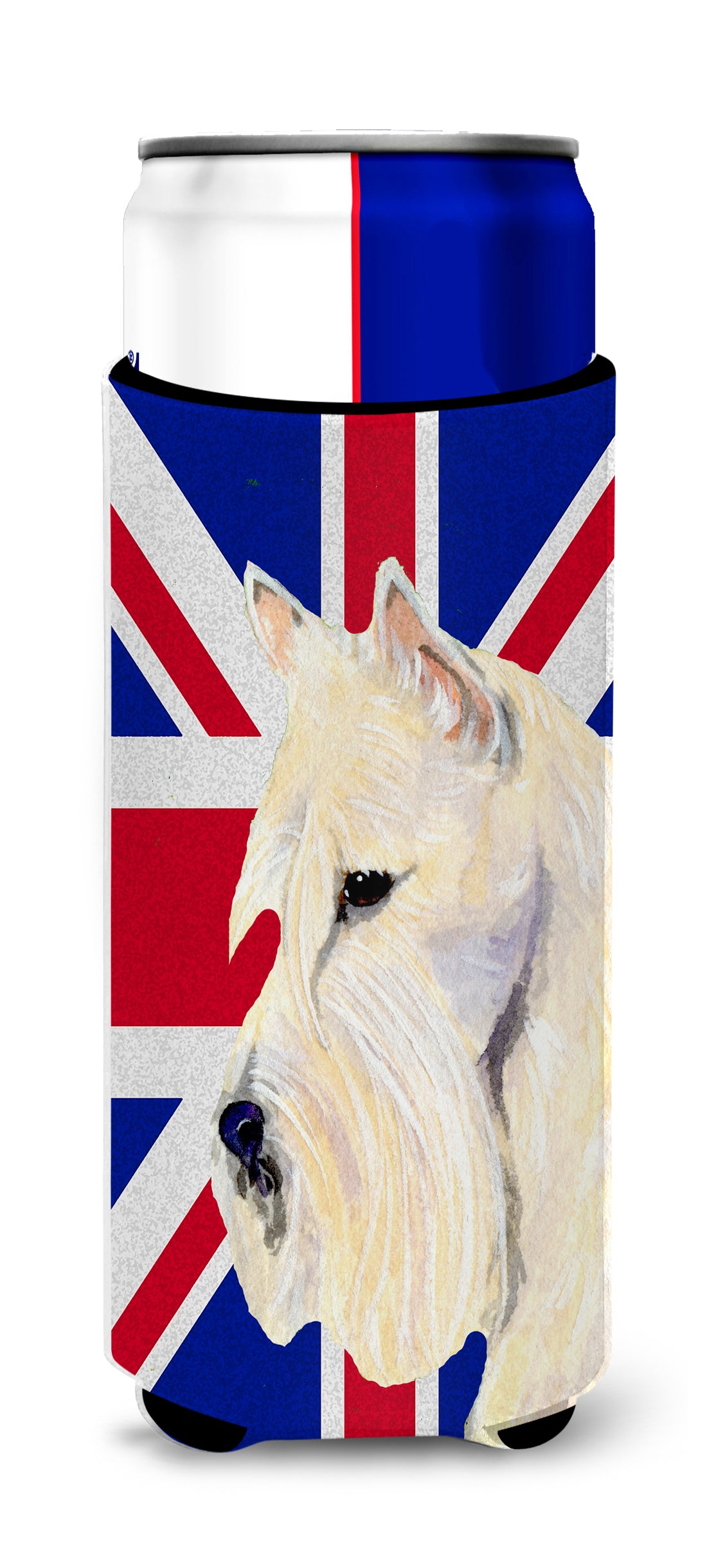 Scottish Terrier Wheaten with English Union Jack British Flag Ultra Beverage Insulators for slim cans SS4972MUK.
