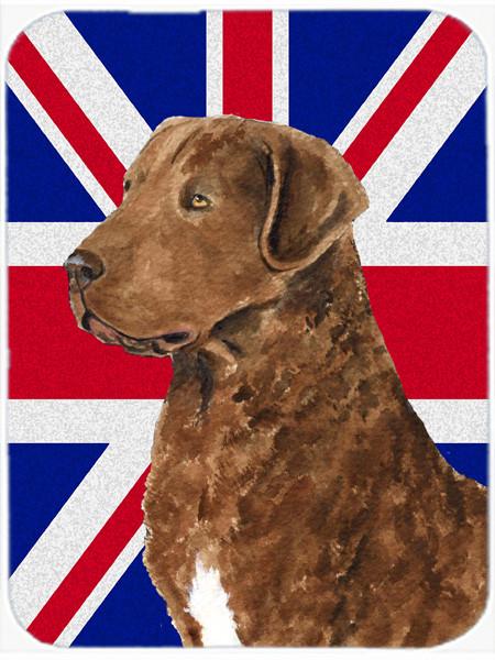 Curly Coated Retriever with English Union Jack British Flag Glass Cutting Board Large Size SS4973LCB by Caroline's Treasures