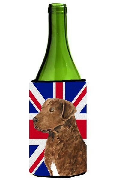 Curly Coated Retriever with English Union Jack British Flag Wine Bottle Beverage Insulator Hugger SS4973LITERK by Caroline&#39;s Treasures