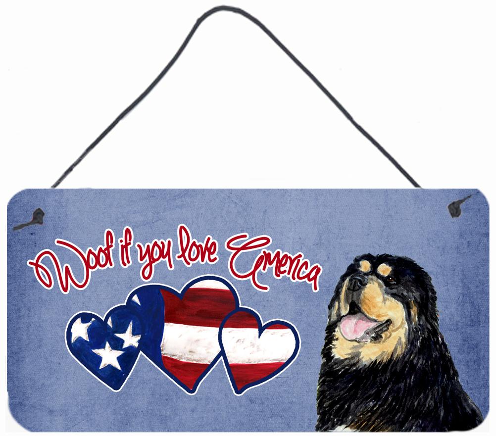 Woof if you love America Tibetan Terrier Wall or Door Hanging Prints SS5023DS612 by Caroline&#39;s Treasures