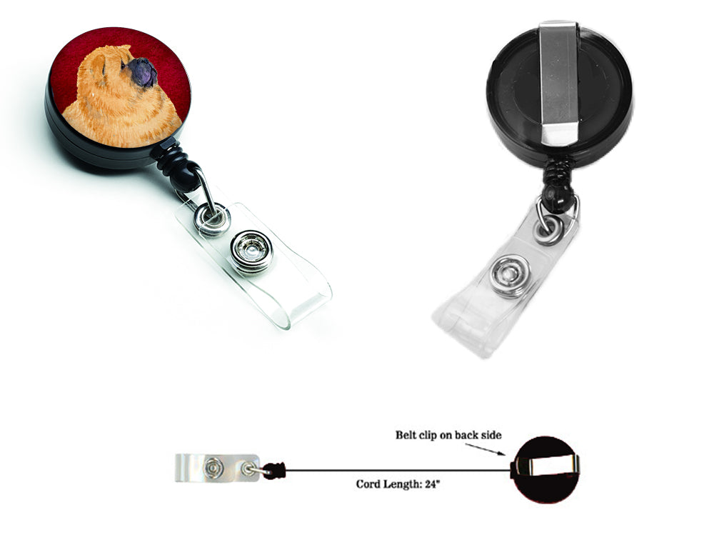 Chow Chow Retractable Badge Reel or ID Holder with Clip.