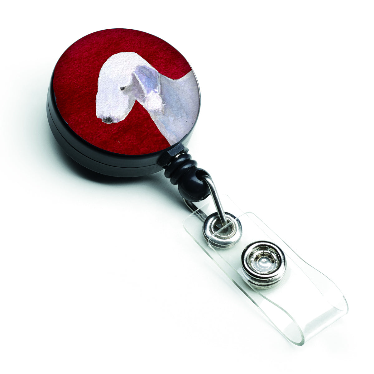 Bedlington Terrier Retractable Badge Reel or ID Holder with Clip.