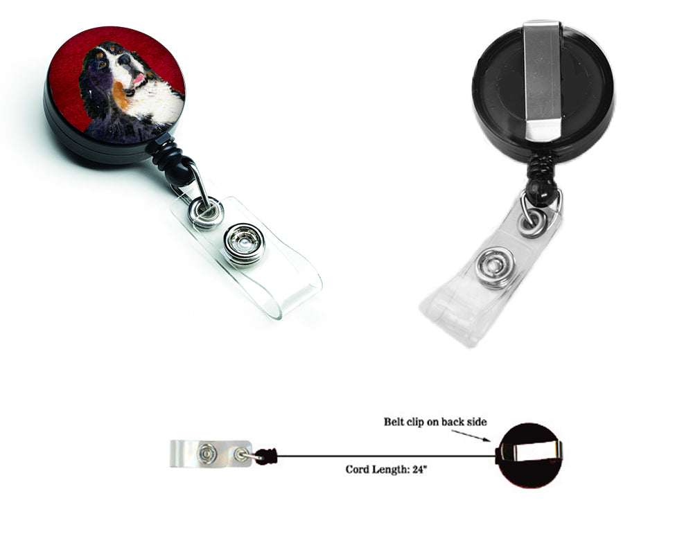 Bernese Mountain Dog Retractable Badge Reel or ID Holder with Clip.