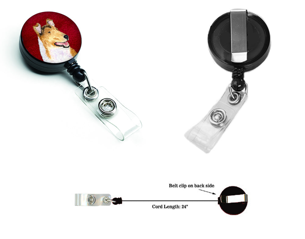 Collie Smooth Retractable Badge Reel or ID Holder with Clip.