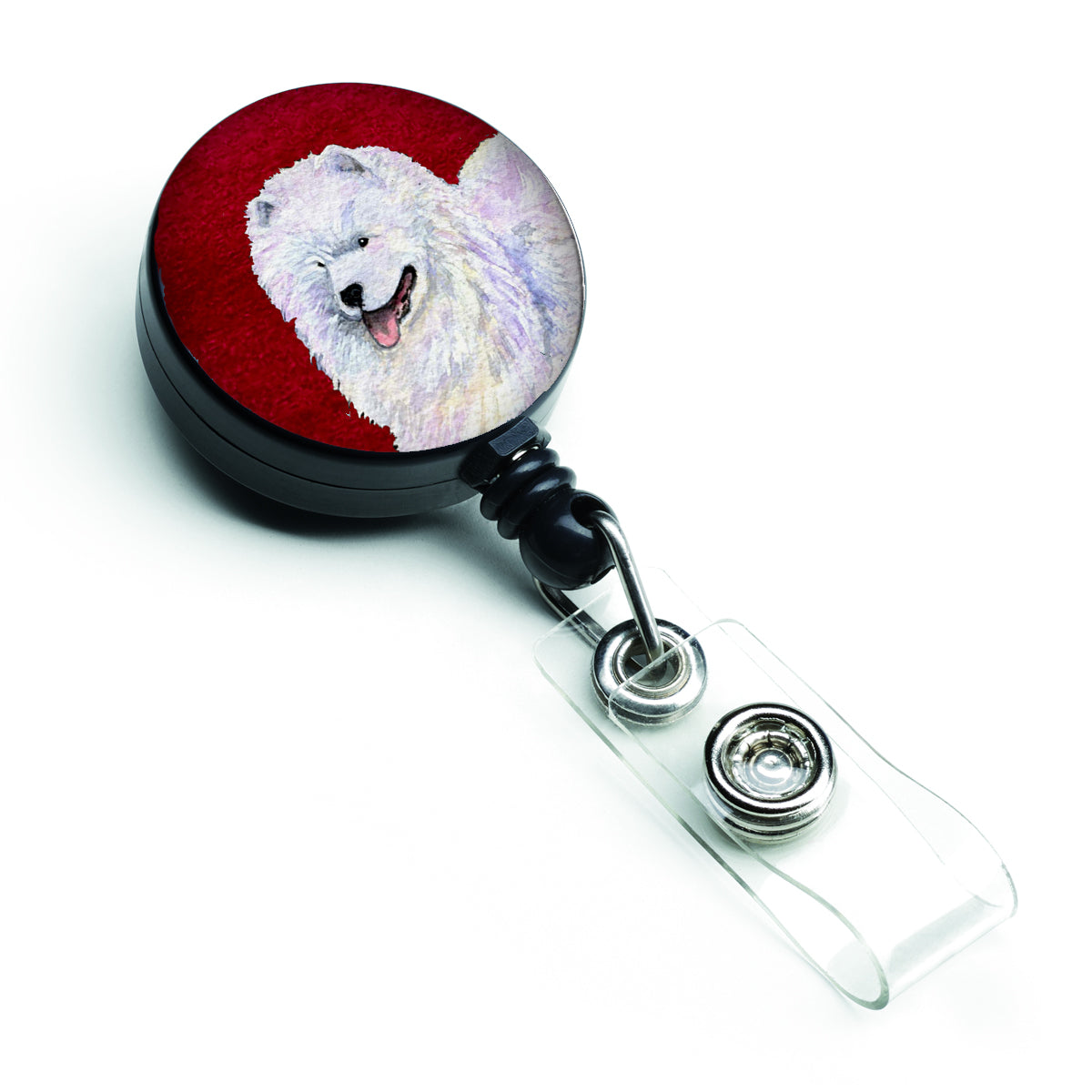 Samoyed Retractable Badge Reel or ID Holder with Clip.
