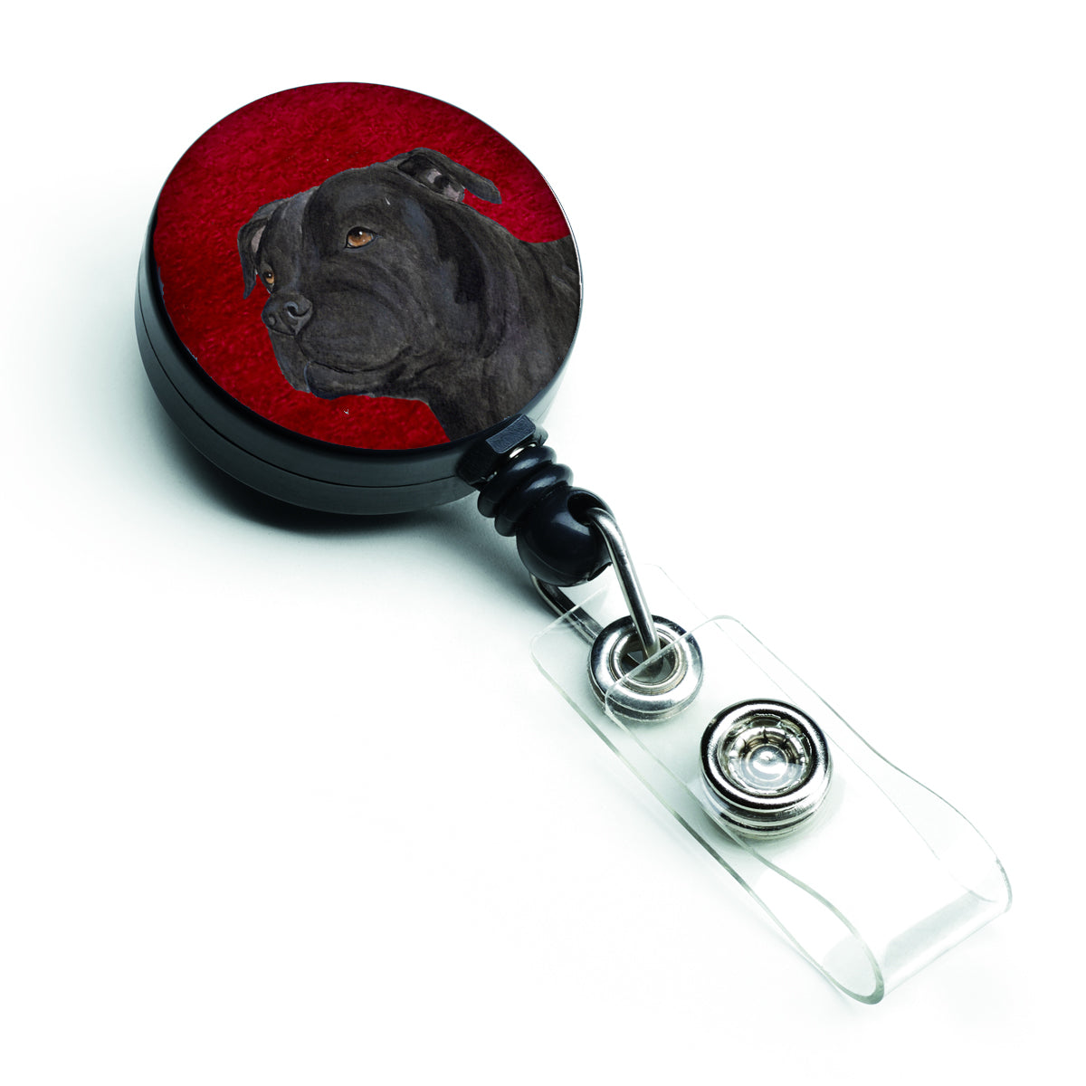 Bull Terrier Retractable Badge Reel or ID Holder with Clip.