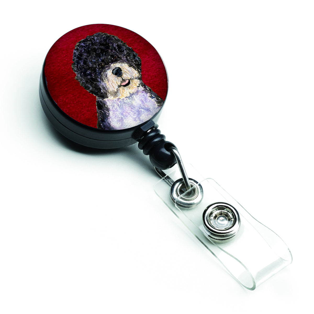 Portuguese Water Dog Retractable Badge Reel or ID Holder with Clip.