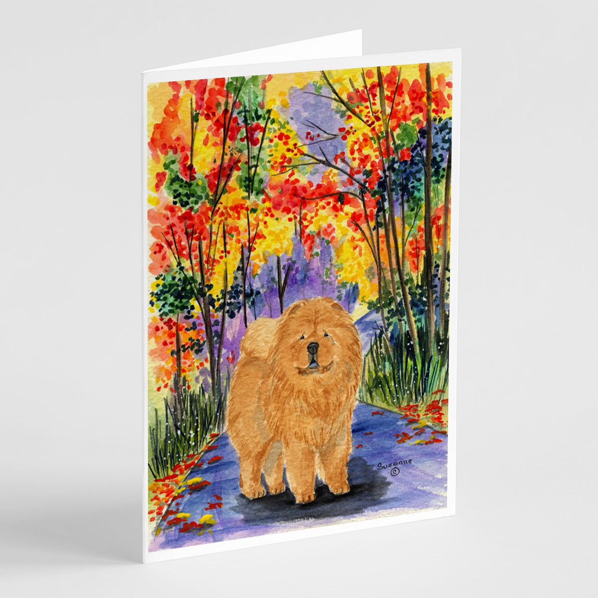 Buy this Chow Chow Springtime Walk Greeting Cards and Envelopes Pack of 8