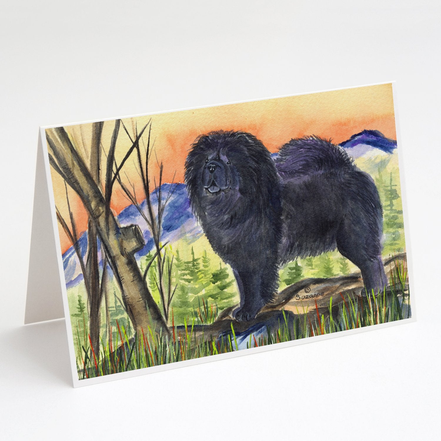 Buy this Chow Chow Morning Stroll Greeting Cards and Envelopes Pack of 8