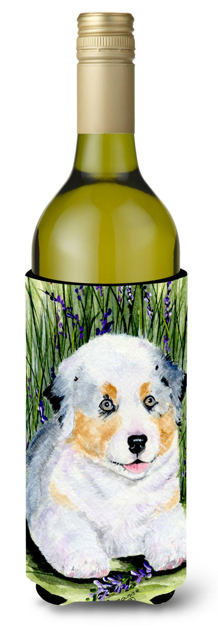 Australian Shepherd Wine Bottle Beverage Insulator Beverage Insulator Hugger SS8005LITERK by Caroline&#39;s Treasures