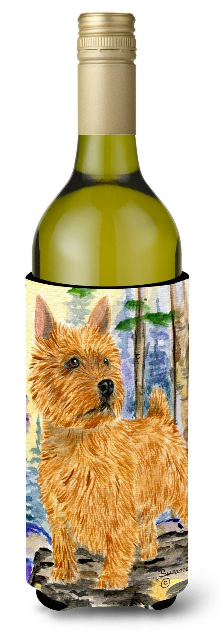 Norwich Terrier Wine Bottle Beverage Insulator Beverage Insulator Hugger SS8011BLITERK by Caroline&#39;s Treasures