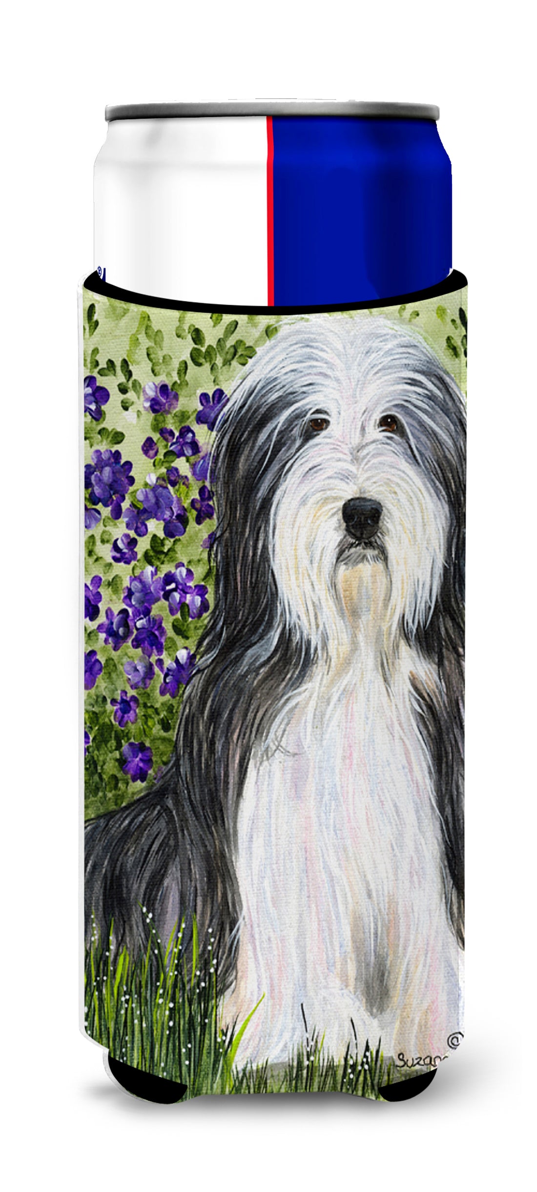 Bearded Collie Ultra Beverage Insulators for slim cans SS8022MUK.