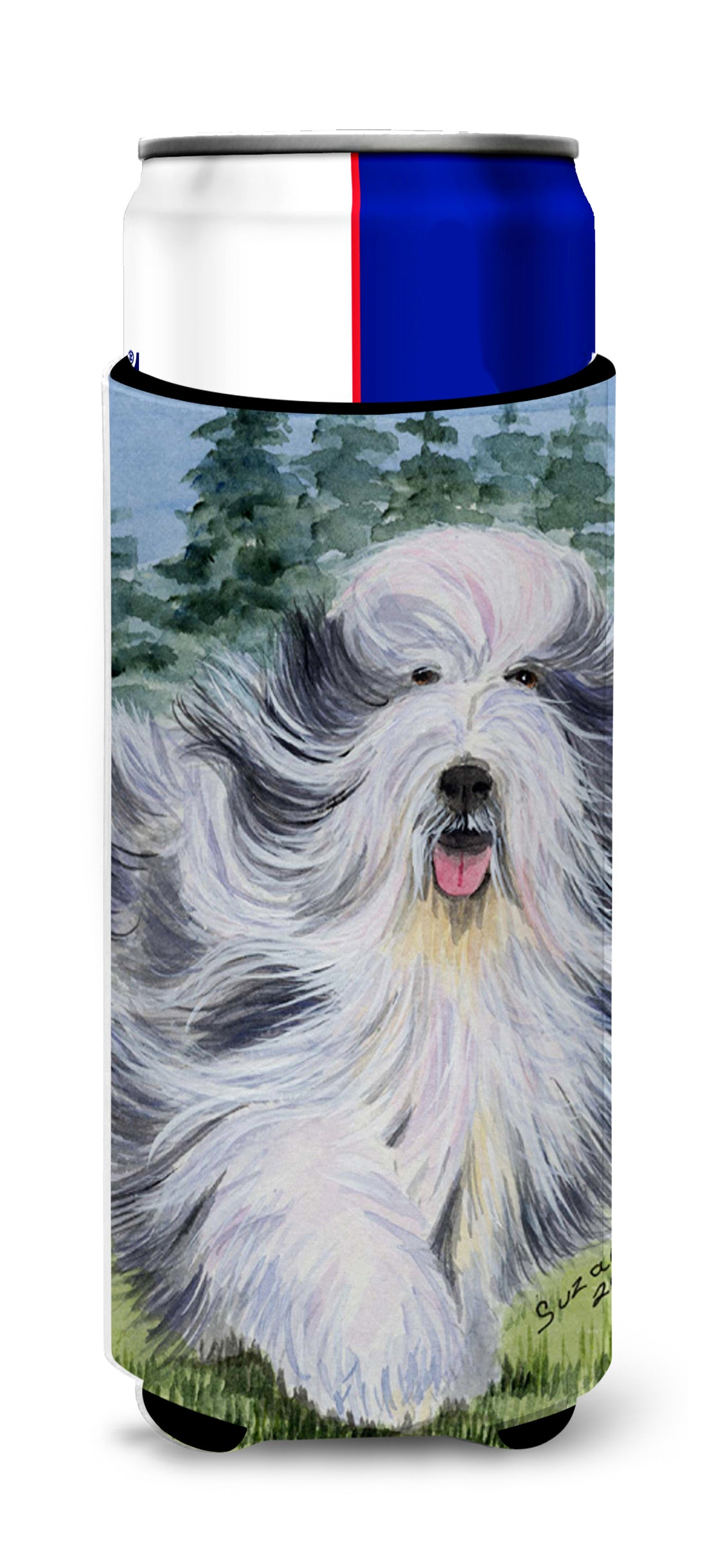 Bearded Collie Ultra Beverage Insulators for slim cans SS8037MUK.