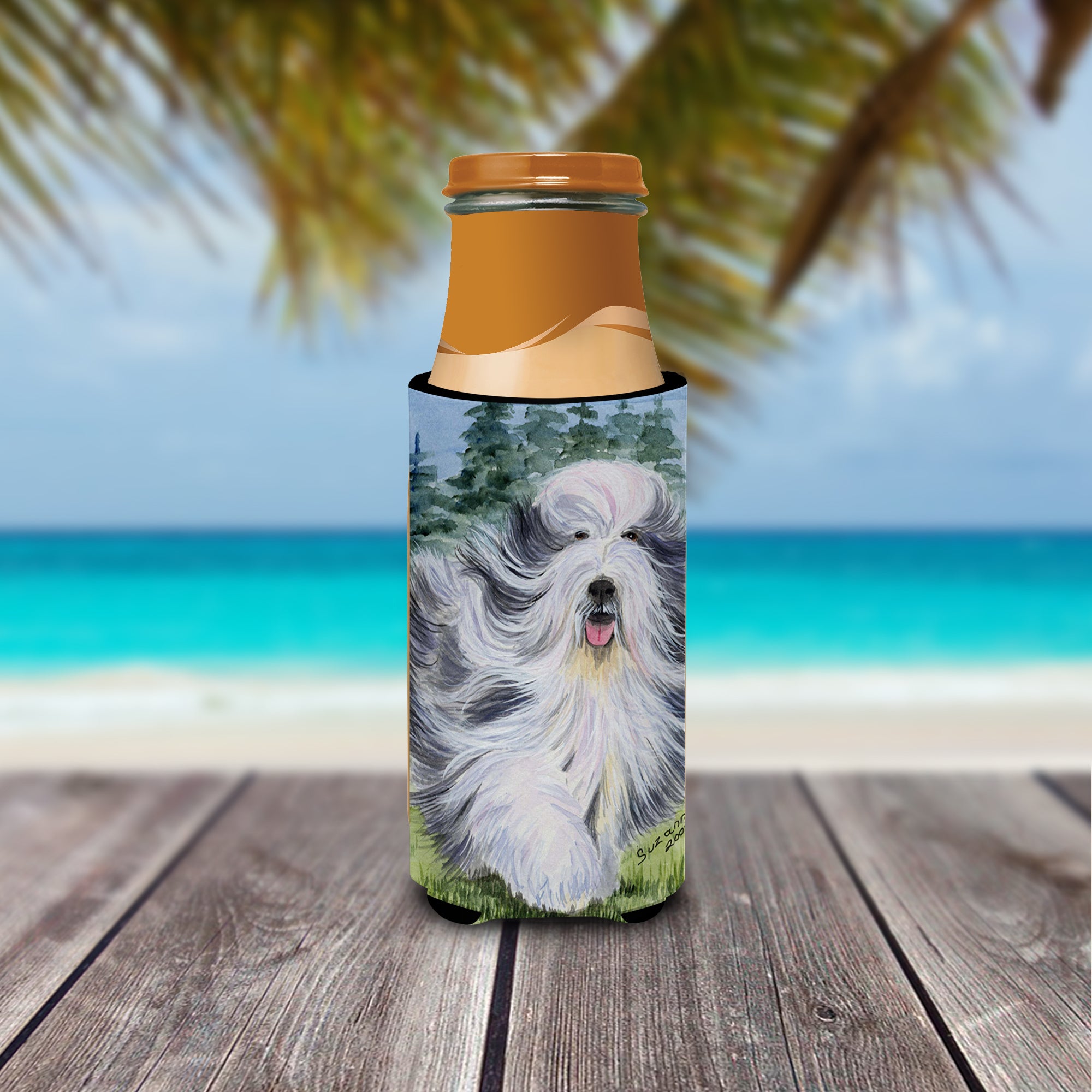 Bearded Collie Ultra Beverage Insulators for slim cans SS8037MUK