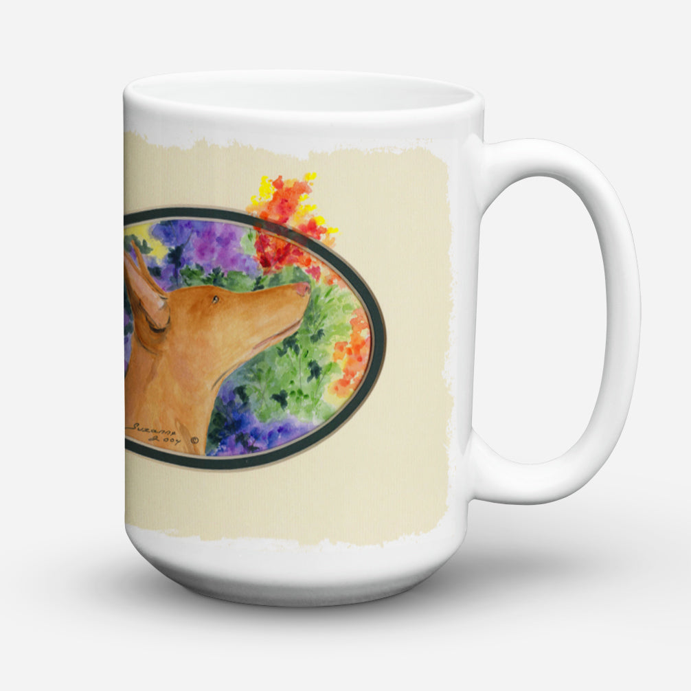 Caroline's Treasures Pharaoh Hound Dishwasher Safe Microwavable Ceramic Coffee Mug 15 ounce SS8041CM15