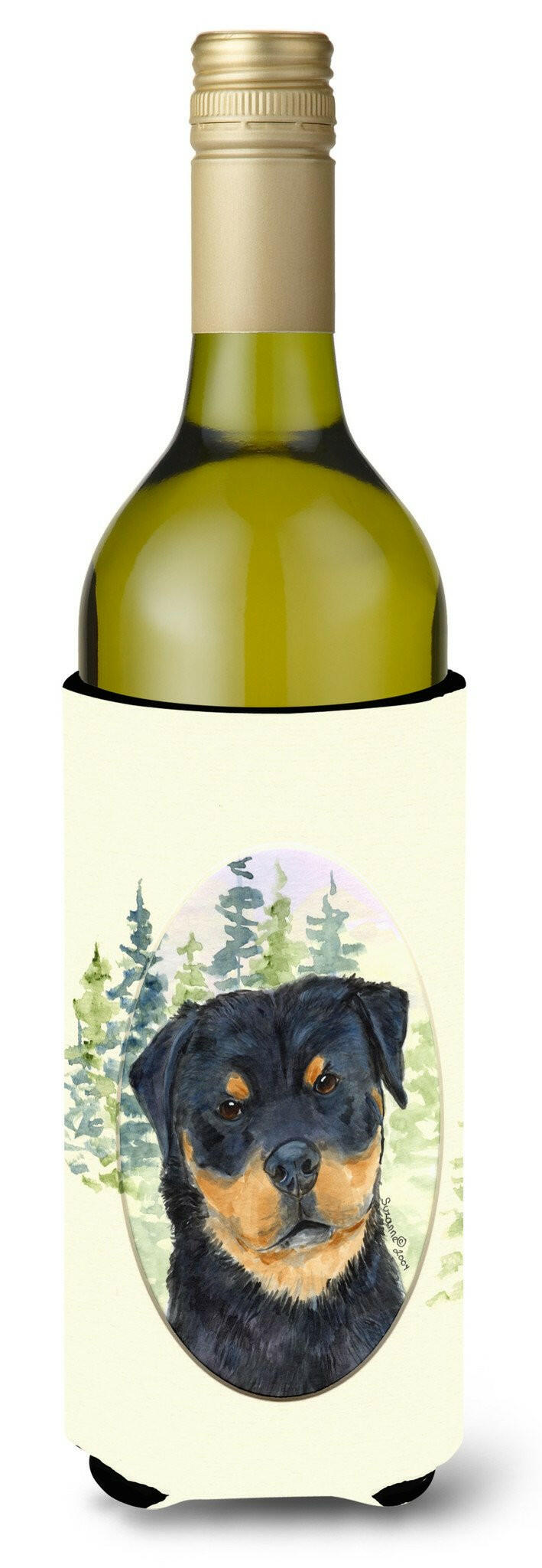 Rottweiler Wine Bottle Beverage Insulator Beverage Insulator Hugger SS8049LITERK by Caroline&#39;s Treasures
