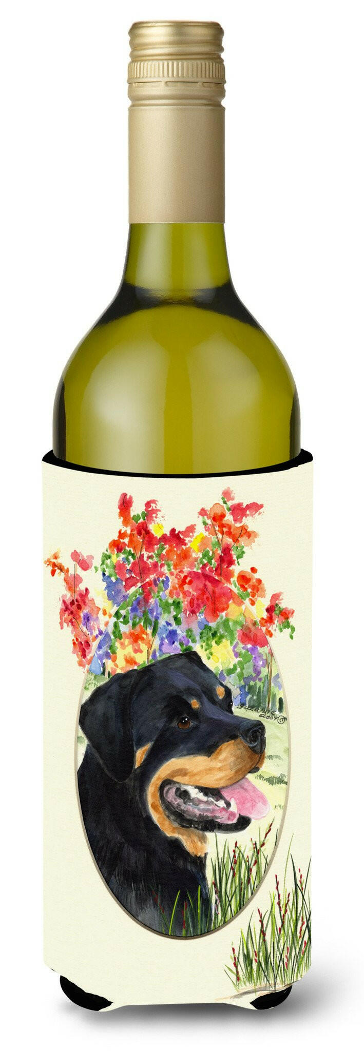 Rottweiler Wine Bottle Beverage Insulator Beverage Insulator Hugger SS8055LITERK by Caroline&#39;s Treasures