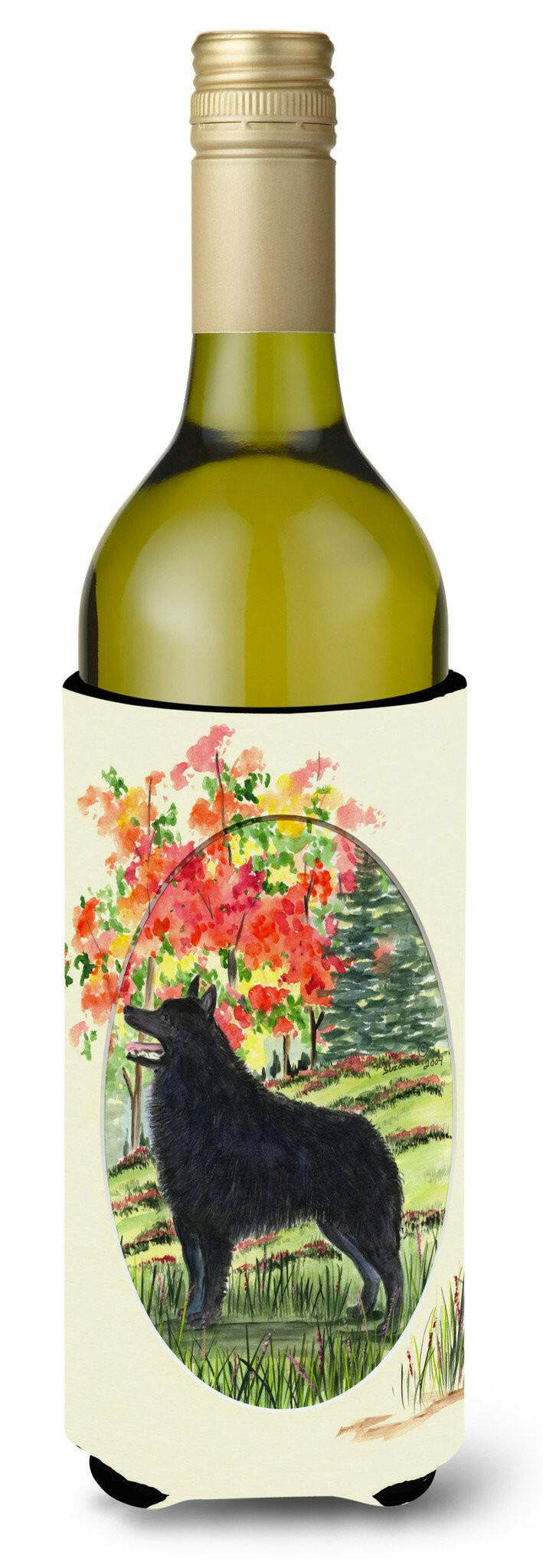 Schipperke Wine Bottle Beverage Insulator Beverage Insulator Hugger by Caroline&#39;s Treasures