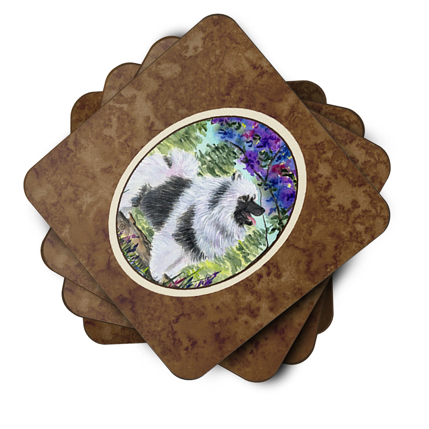 Caroline's Treasures Keeshond Coasters - Set of 4 Lightweight Foam, Absorbent Drink Coasters