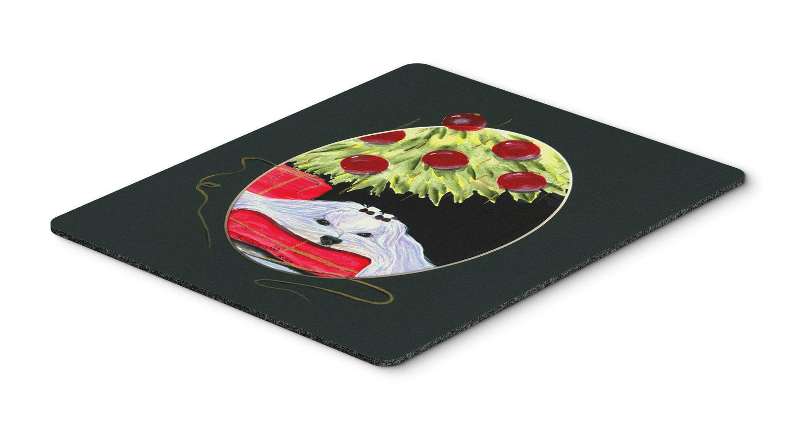 Christmas Tree with Maltese Mouse Pad / Hot Pad / Trivet by Caroline's Treasures