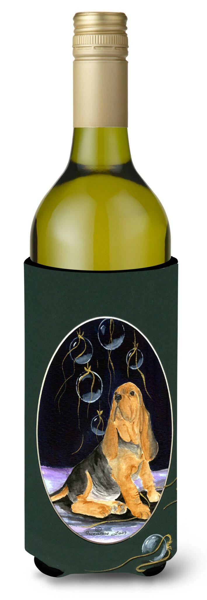 Bloodhound Wine Bottle Beverage Insulator Beverage Insulator Hugger SS8071LITERK by Caroline&#39;s Treasures