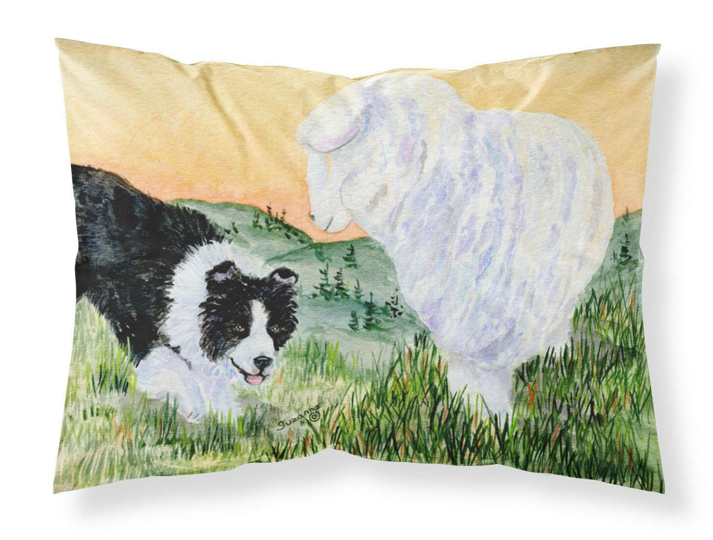 Border Collie Moisture wicking Fabric standard pillowcase by Caroline's Treasures