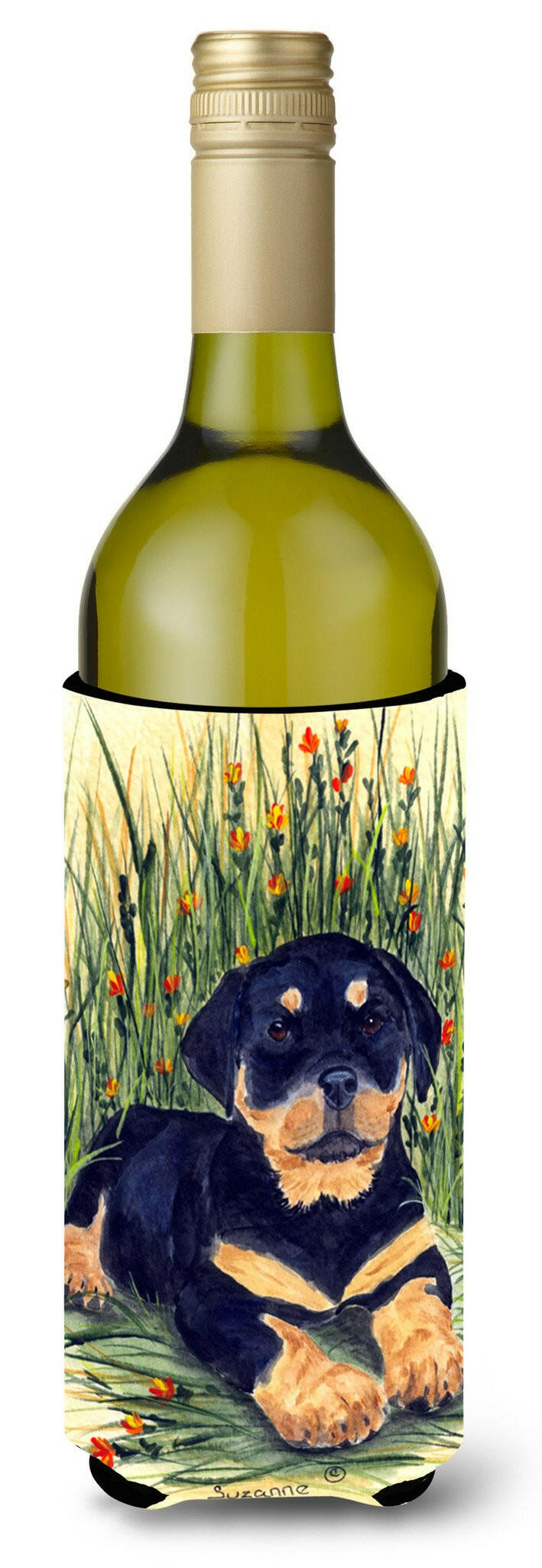Rottweiler Wine Bottle Beverage Insulator Beverage Insulator Hugger SS8107LITERK by Caroline&#39;s Treasures