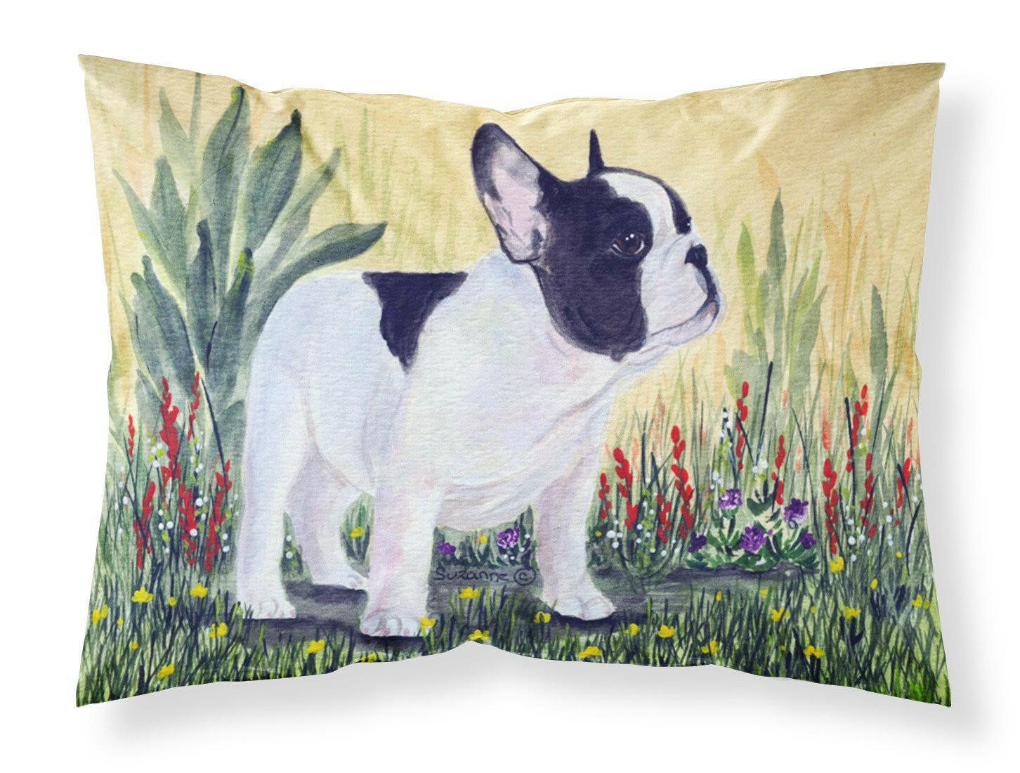 Caroline's Treasures French Bulldog Standard Pillowcases – Artistic Decorative Front, Crisp White Back